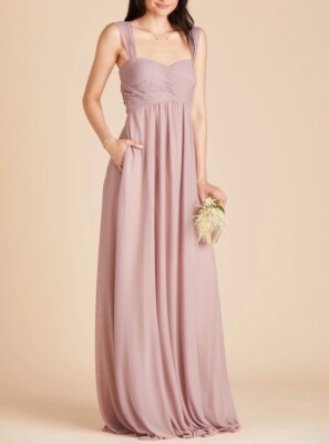 mauve multiway bridesmaid dress Vintage Mauve Convertible Chiffon Bridesmaid Dress Wrap Maxi Gown Change Color From Swatches / XS / N0-2
