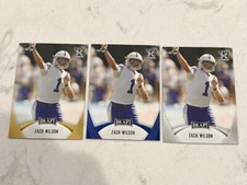 Set/Lot (3) ZACH WILSON 2021 Leaf Draft Football rookie card BLUE GOLD BASE