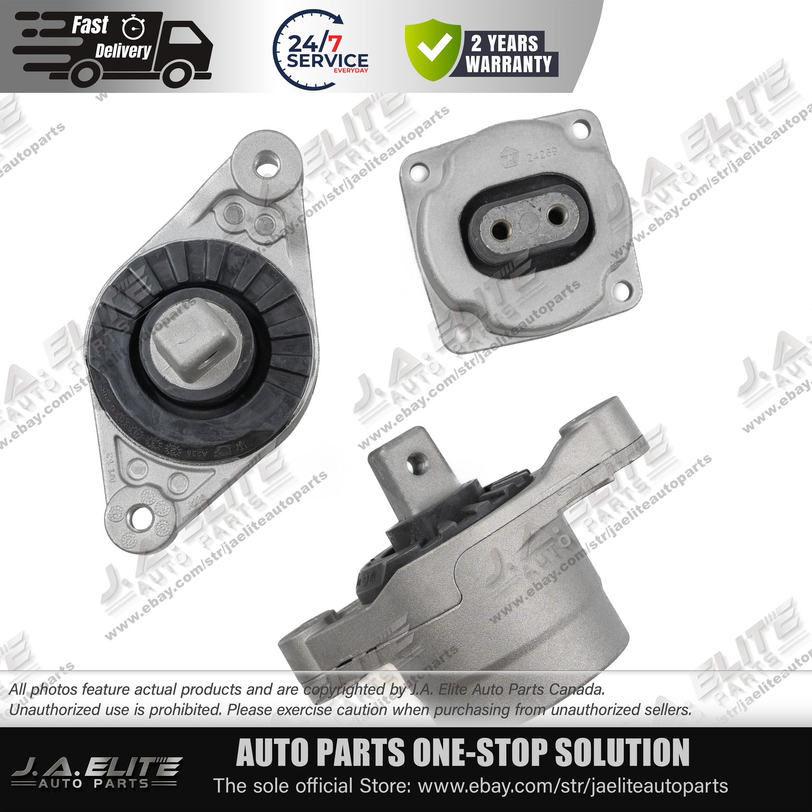 3pcs Engine Transmission Mount Kit fit Maserati Ghibli Quattroporte (14-17) 2WD