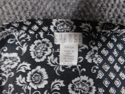 Spense Womens Blouse Small Black Floral tunic button down - Picture 5 of 14