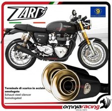 Zard pair of exhaust steel black homologated for Triumph Thruxton R 1200 2016>