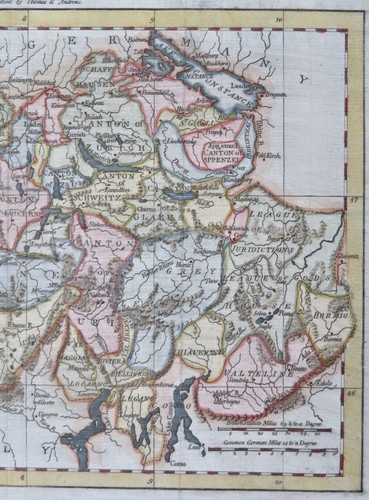 Switzerland Zurich Geneva Bern Basel 1796 Doolittle engraved map w/ hand color - Picture 3 of 4