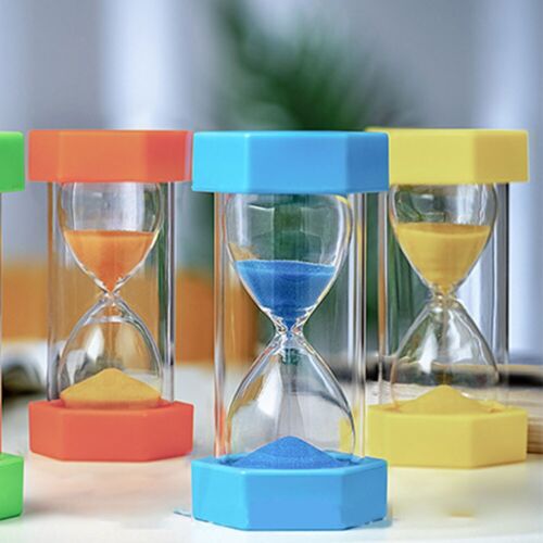 Hourglass Sand Timer Colorful Sand Clock Set 5 Minutes Sand Watch Hour Sandglass - Afbeelding 1 van 20