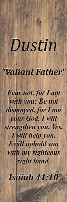 Dustin ''Valiant Father'' Keepsake Name Meaning Bookmark with Verse and Tassel