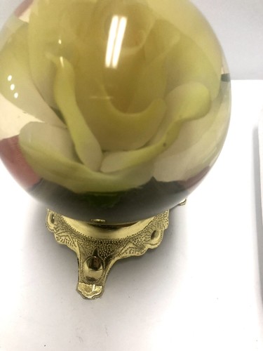 Globo de agua de rosas real Forever Yellow vintage con embalaje original - Imagen 11 de 16