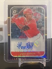 JOSE GARCIA 2021 DonrussOptic purple  Prizm, pandora 1987 Retro Auto RS87-JG /25