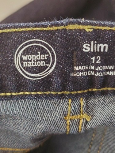 Wonder Nation Boys Dark Wash Slim Fit Skinny Jeans Size 12 - Picture 5 of 5