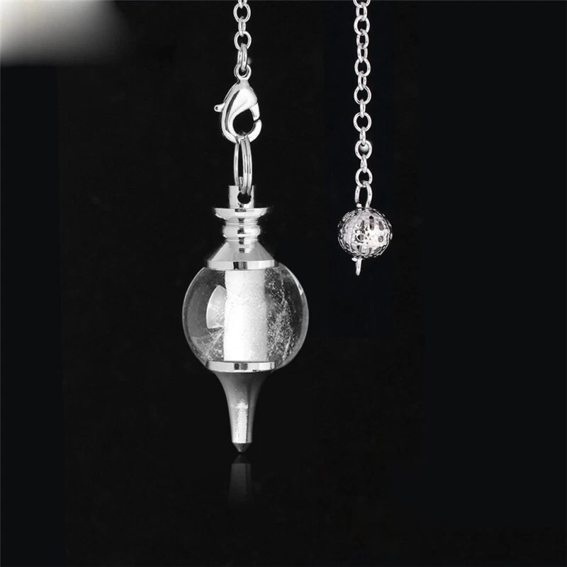 Pendule Natural Pendulos Quartz Crystal Radiesthesia Pendulum for Dowsing - Image 2 of 4