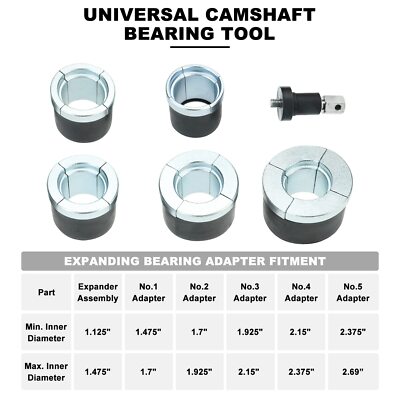 Cam Bearing Tool 16-Piece Universal Camshaft Bearing Tool Set With Case - Engine Installation Tool 1.125-2.69 Inch Range Cam Bearing Install Tool