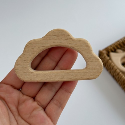 Natural Beech Wood Animals Teething Pendant Baby Teether Toy DIY Jewelry Making - Picture 4 of 21