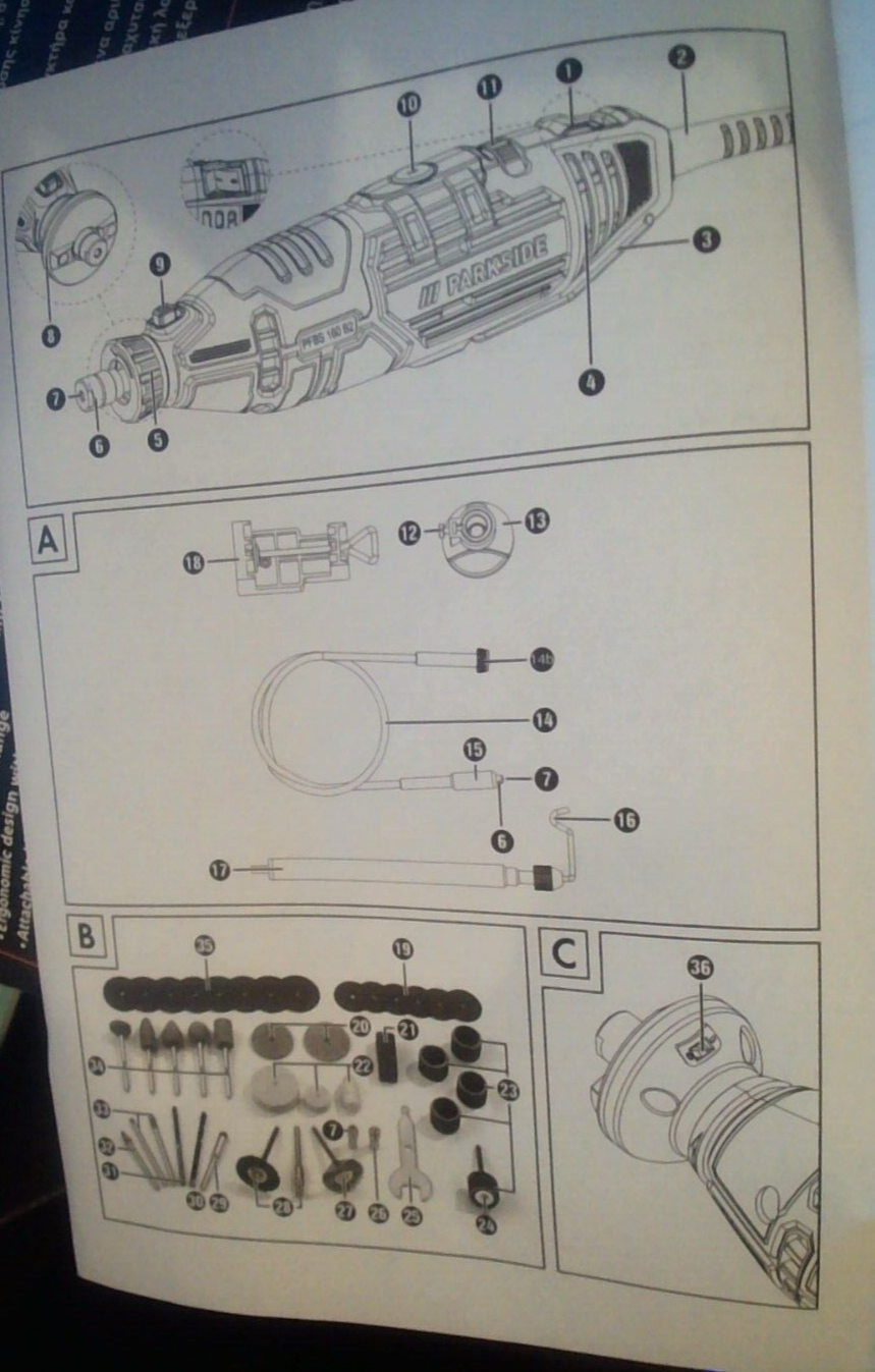 Parkside Rotary Tool PFBS 160 B2 + case & accessories. Unused. 10000
