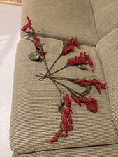 6 Vintage Christmas Berry Floral Picks w/leaves 15-19" OLD Vintage Burgandy wra
