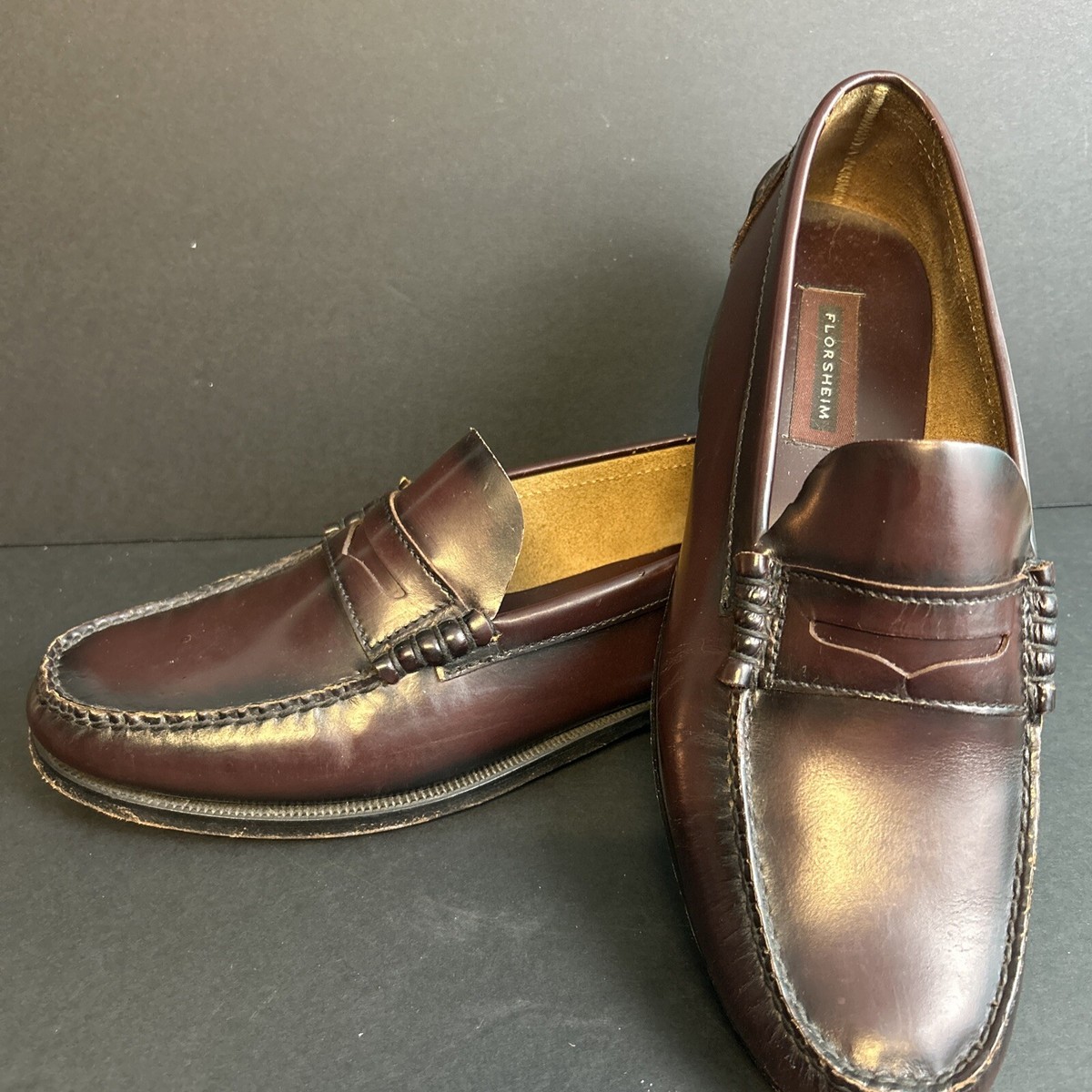 Florsheim IMPERIAL brown leather Venetian Loafers men\'s size 14D Mens Florsheim Imperial Loafer - Etsy main image 4