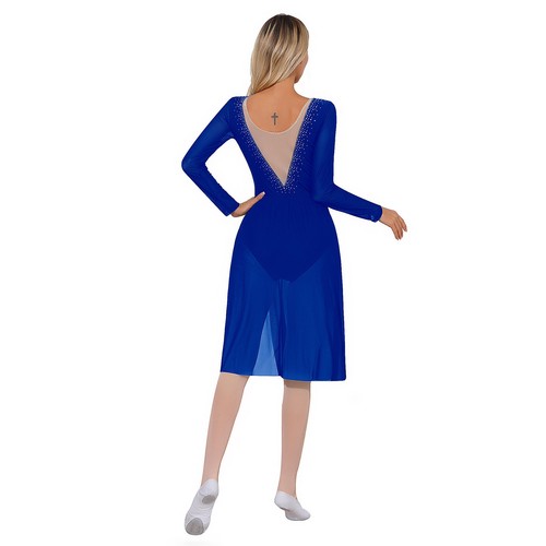 Mujer Vestido Lírico Leotardo Danza Ropa de baile Samba Rumba Disfraz Falda Brillante - Imagen 42 de 63