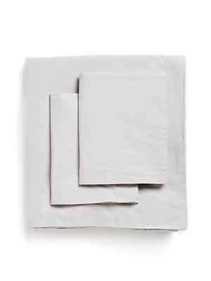 Parure de lit percale Marlow acier Tradilinge