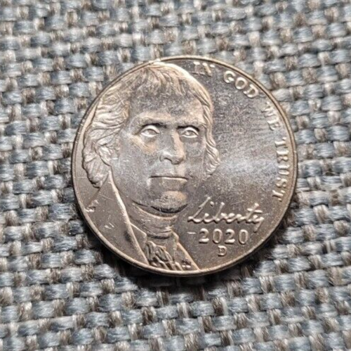 $$$$$ 2020 D Jefferson AU Nickel Business Strike Coin $$$$$ - Picture 1 of 2
