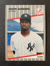 DEION SANDERS N.Y. YANKEES 1989 FLEER UPDATE ROOKIE RC CARD #U-53 - #022524D