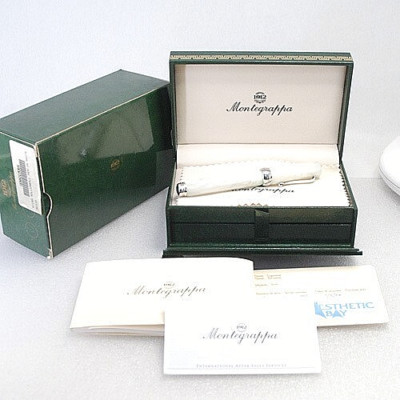 Montegrappa Micra White Rollerball SV925 Sterling Silver Water-Based Cap