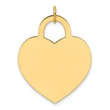14K Yellow Gold Large Heart Charm Pendant 1.61g L-34 mm W- 24.8mm Mother Gift