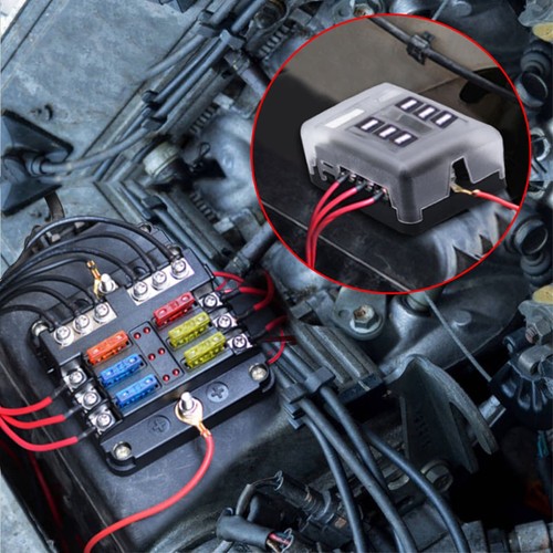 6 Fach Sicherungshalter KFZ Sicherungskasten ATO 12V/24V ATO Sicherungskasten... - 第 7/9 張圖片