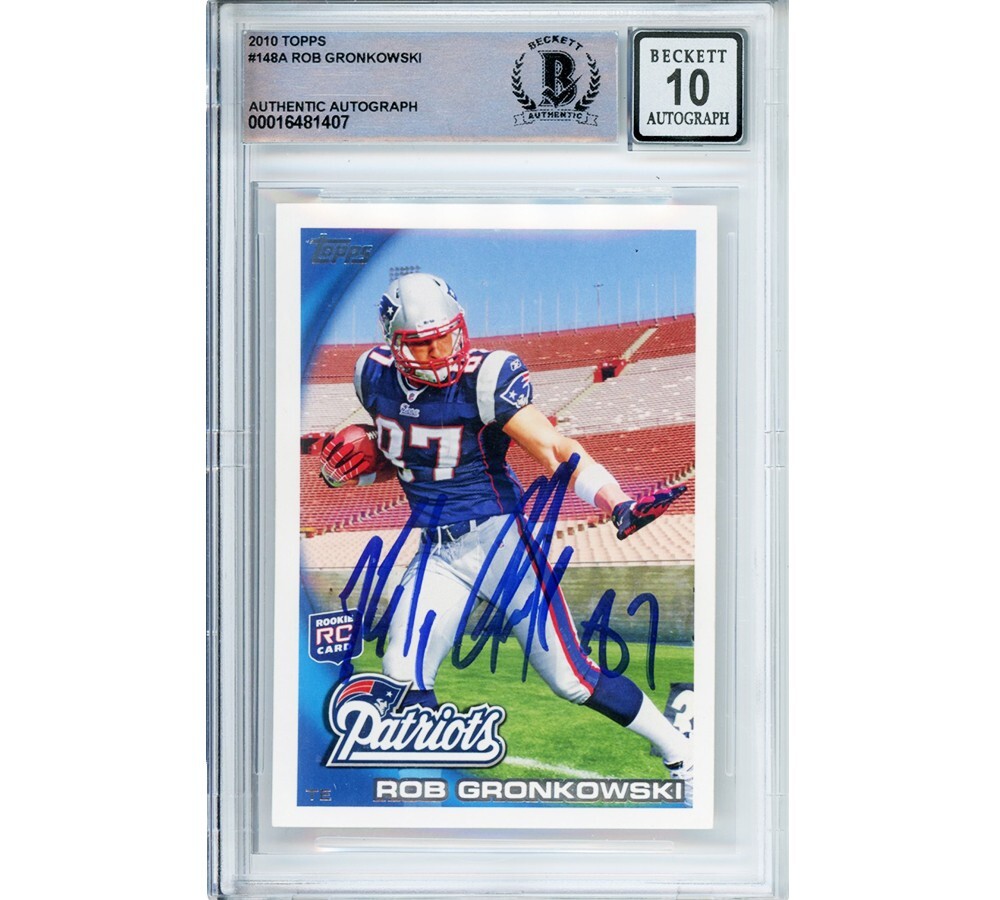 Rob Gronkowski Autographed Signed New England Patriots 2010 Rookie Graded Encapsulated Card 