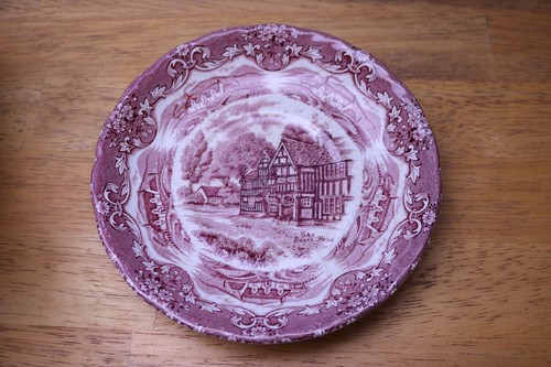 Platillo cabeza de oso Country Inn inglés rojo transferware GRINDLEY de colección - Imagen 1 de 4