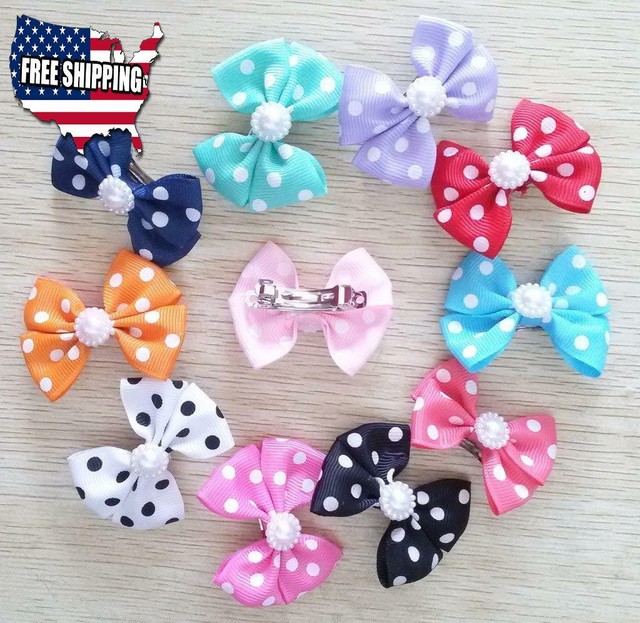 Dog Hair Bows With Clips For Small Dogs Bow Tie Ribbon Pet Grooming