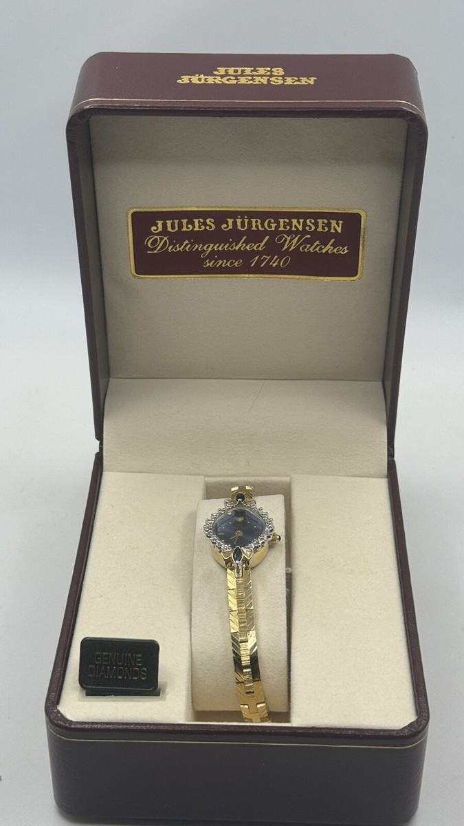 New Jules Jurgensen Diamond & Sapphire Ladies Quartz Watch Box | eBay