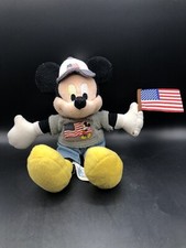 Vintage Disneyland USA Mickey With US flag Bean Bag 9"
