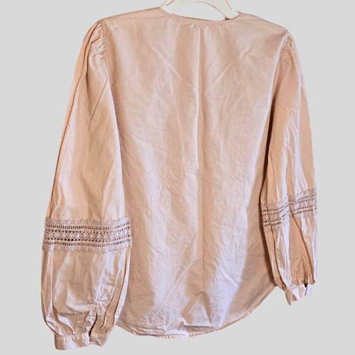 Tory Burch Marissa Eyelet Tunic Porcelain Pink Cotton Boho Top Size M (6-8) - Picture 13 of 13