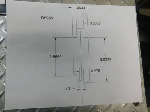 Press Brake 40 Degree Forming Die 20" Long - Picture 4 of 4