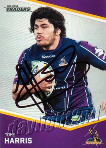 Signed 2014 MELBOURNE STORM NRL Card TOHU HARRIS - Bild 1 von 1