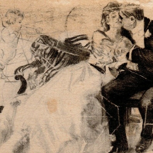 1911 Are You In The Web Cupid Couple Illustrated Postcard Vintage T P & Co