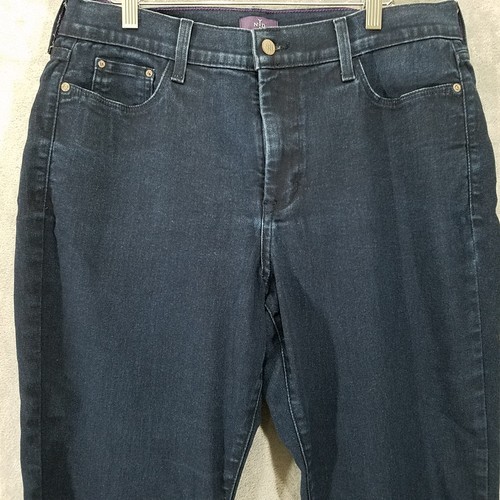 Pantalones de mezclilla rectos informales para mujer NYDJ 14 azul oscuro - Imagen 2 de 12