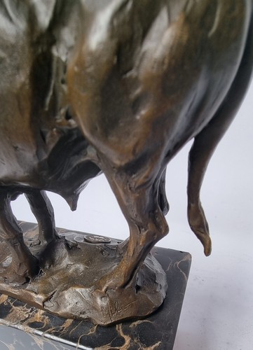 Bronzeskulptur Bronze Statue Stier Bull Marmor - Bild 9 von 9