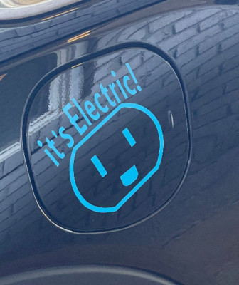 It's Electric Vinyl Decal for EV Charge Port Door