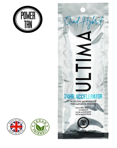 Power Tan Ultima Quad 24 Hour Hybrid UV Sunbed Tanning Accelerator 250ml or 20ml - Picture 8 of 8