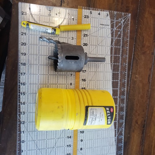 Relton 2-3/4" Hole Saw Carbide Tip Interupted Cut Metal Cutting With Spare Bit