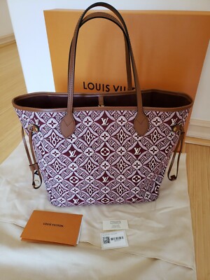 【人気☆】大容量で使いやすい♪Louis Vuitto NEVERFULL MM Louis Vuitton Neverfull MM Giant Monogram Bag Burgundy