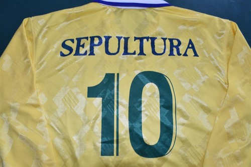 Vtg Sepultura Soccer Football Jersey #10 Brazil Brasil Tour T-Shirt RARE Sz XL