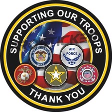 Supporting Our Troops Thank You Decal Usa Flag Military 4 Prosticker 291