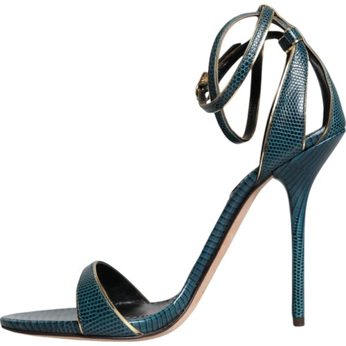 DOLCE & GABBANA Shoes Green Leather Stiletto Heels Sandals EU38 / US7.5 900usd - Picture 5 of 9