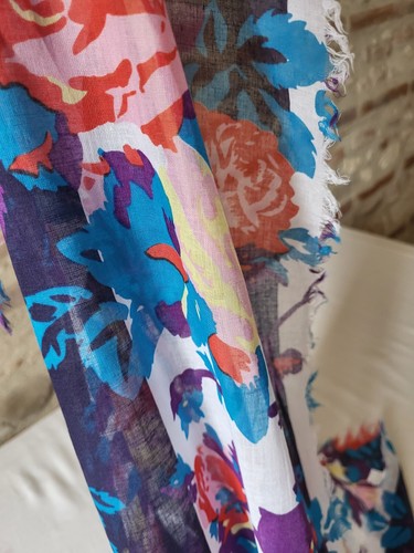 GF16 Etole Echarpe Cheche coton Mademoiselle Citron 68x177cm Cotton Scarf Shawl - Imagen 8 de 9
