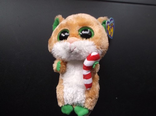 TY The Beanie Boo's Collection CANDY CANE MOUSE 6" Christmas Plush Stuffed. VGUC