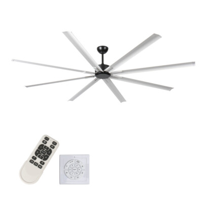 96in Large Ceiling Fan No Light 8 Reversible Blades DC Motor Noiseless w/Remote
