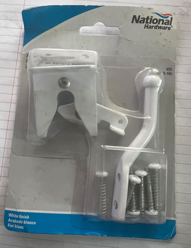 National Hardware N262-105 V21 Automatic Gate Latch - White - 第 1/2 張圖片
