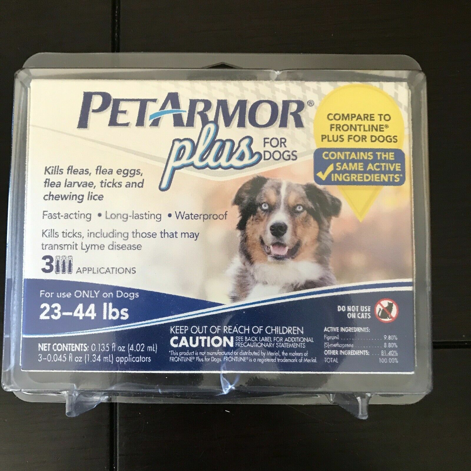 NEW PET ARMOUR PLUS FOR 23-44 DOG Elegant LB Popular brand APPLICATIONS TICK 3 FLEA