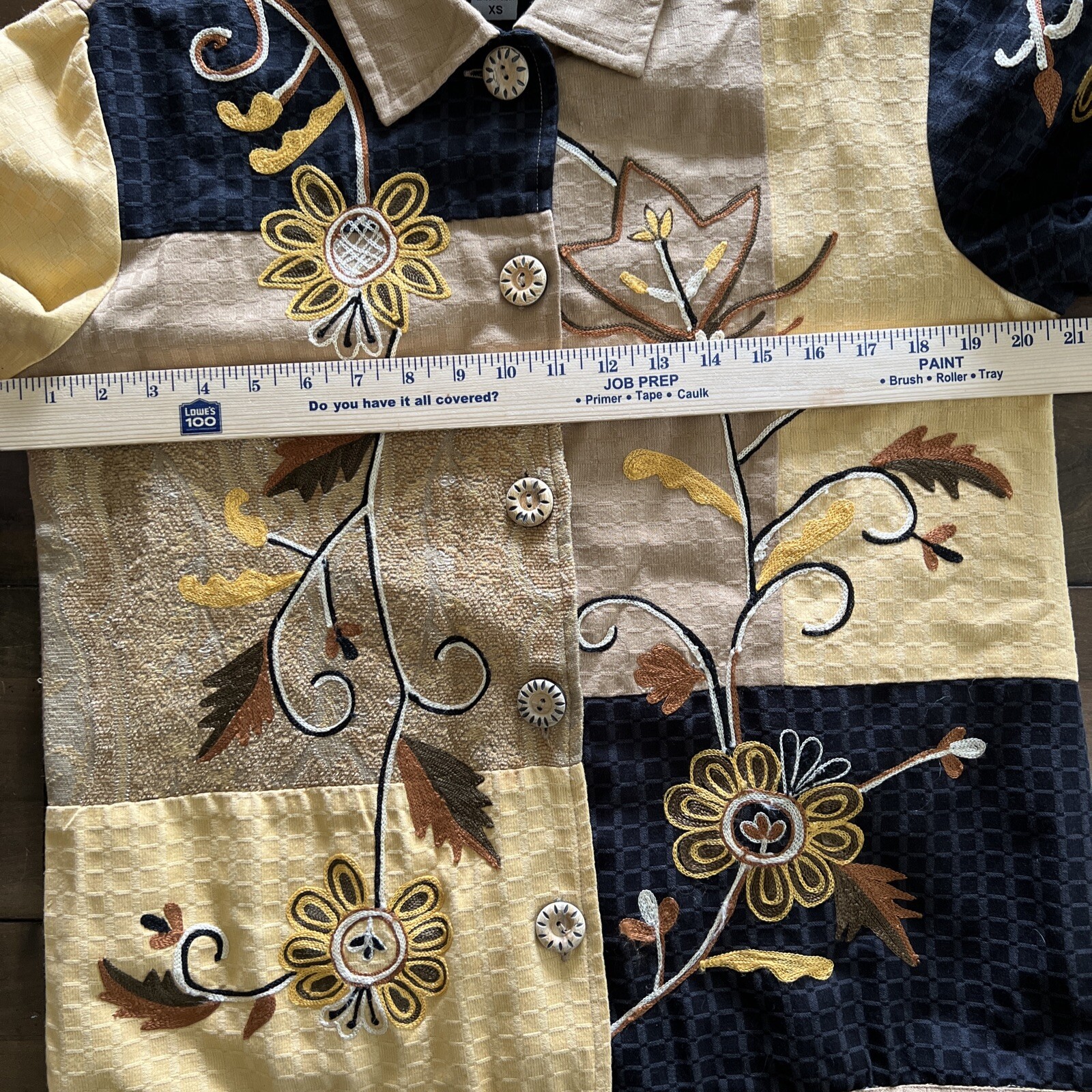 INDIGO MOON SIZE S Boho Patchwork Embroidered Jac… - image 5