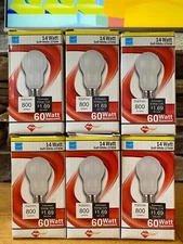 6/PK Energy Star Light Bulb Soft White 2700K 800 Lumens Longer Life 60 Watt A19