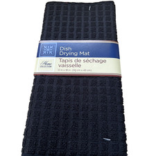 Dish Drying Mat Home Collection Black Window Pane 12 x 18 inch Kitchen Accessory